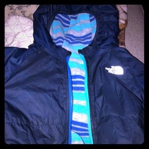 Boys north face double sided jacket
